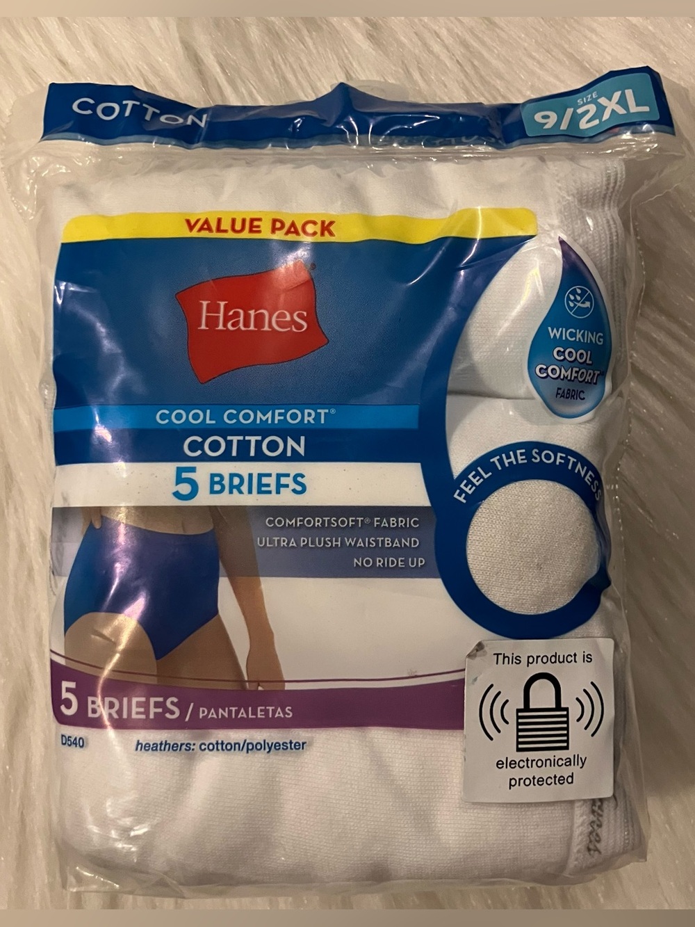 Hanes Women’s White Cotton Briefs Underwear 2XL - 5 Pack